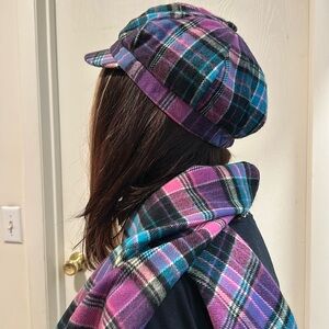 Plaid Hat and Scarf Set